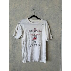 Uniqlo Jean-Michel Basquiat SPRZ NY Shirt Mens Large White Excellent Art Graphic